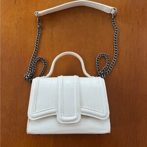 🤍👜ZARA White Croc-Embossed Handbag